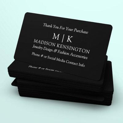 Monogram or Add Logo Business Insert Mailing Card