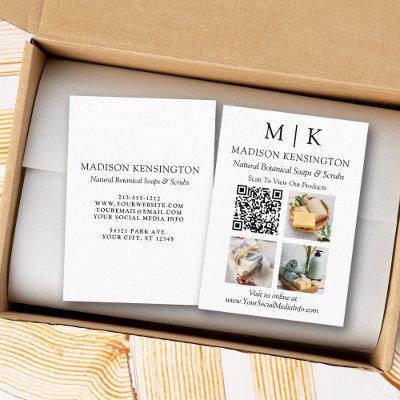 Monogram or Add Logo Business QR Code 3 Photos