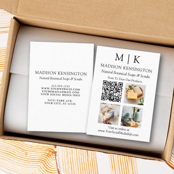 Monogram or Add Logo Business QR Code 3 Photos