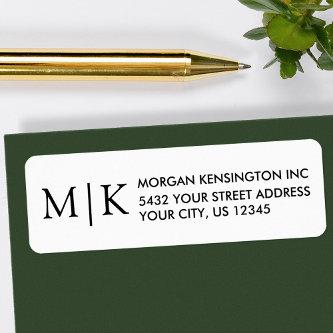 Monogram or Add Logo Business Return Address Label