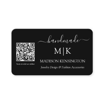 Monogram or Add Logo Handmade Business QR Card