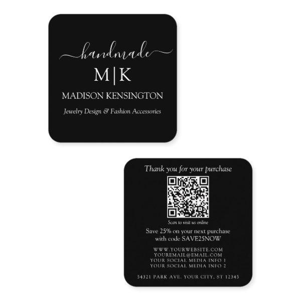 Monogram or Add Logo Handmade QR