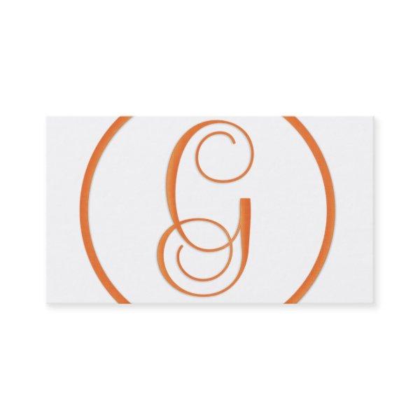 Monogram Orange Letter G Elegant