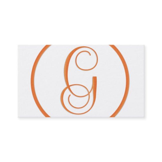 Monogram Orange Letter G Elegant