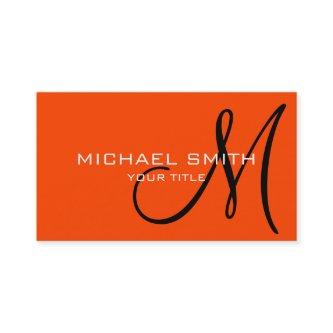 Monogram Orange-red color background