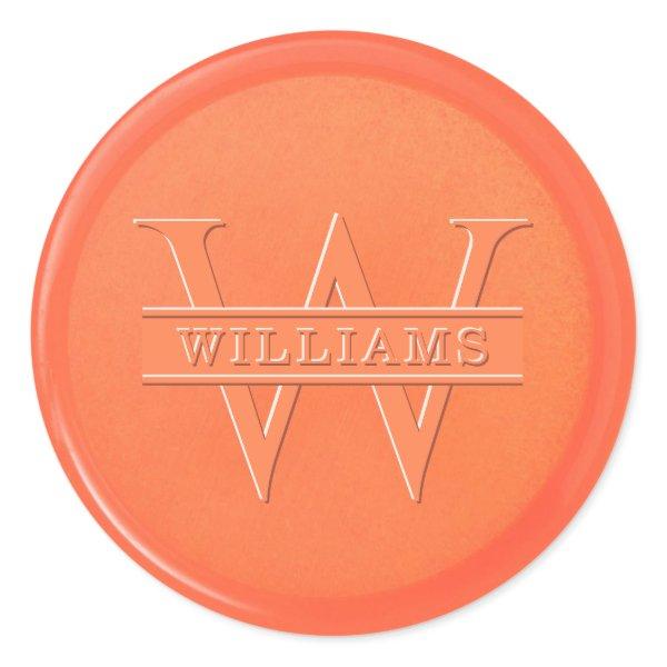 Monogram Orange Wax Seal Sticker