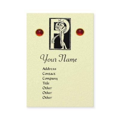 MONOGRAM P LETTER ANTIQUE FIGURE Black Ivory