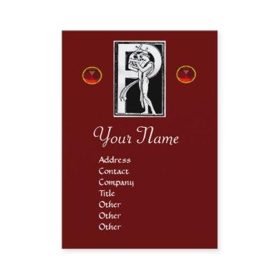 MONOGRAM P LETTER ANTIQUE FIGURE Red Black White