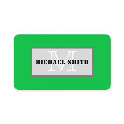 Monogram Plain Dark Pastel Green Background