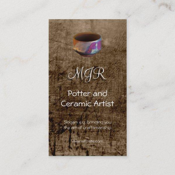 Monogram, Potter, Ceramic Artist, leather-effect