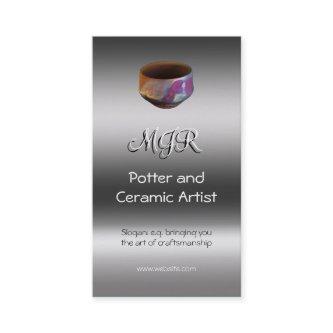 Monogram, Potter, Ceramic Artist, metallic-effect