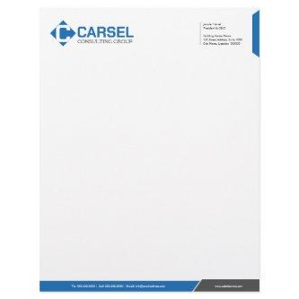 Monogram Professional Grey Blue Letterhead