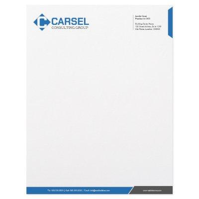Monogram Professional Grey Blue Letterhead