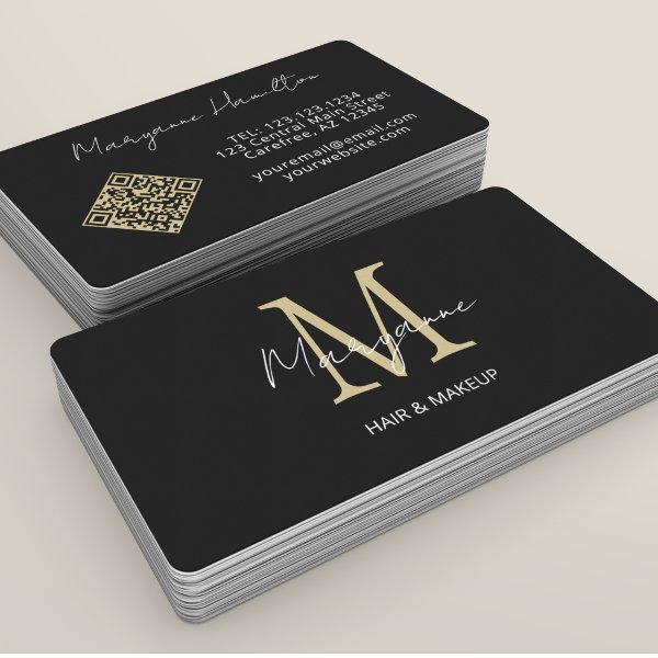 Monogram QR Code Black Gold