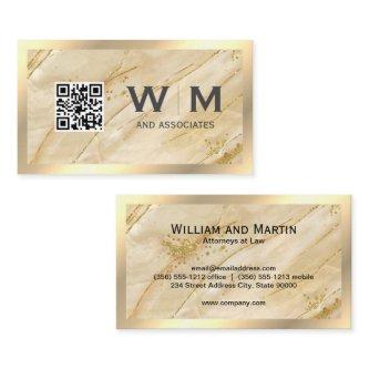 Monogram | QR CODE | Gold Marble