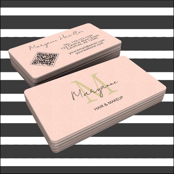 Monogram QR Code Peach