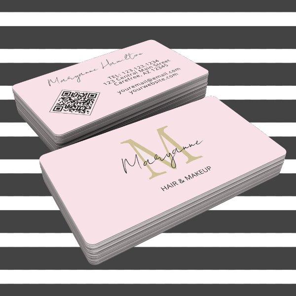 Monogram QR Code Pink