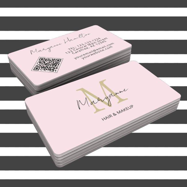 Monogram QR Code Pink
