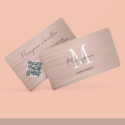 Monogram QR Code Rose Gold
