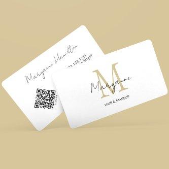 Monogram QR Code White Gold