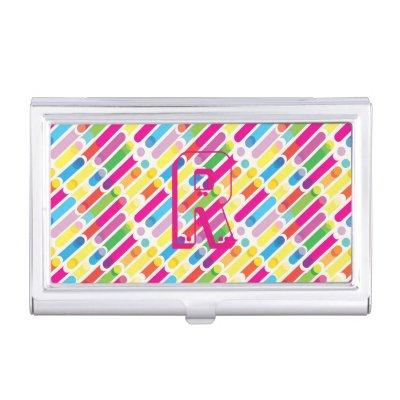 Monogram Rainbow Diagonal Lines Pattern Pop Art  Case