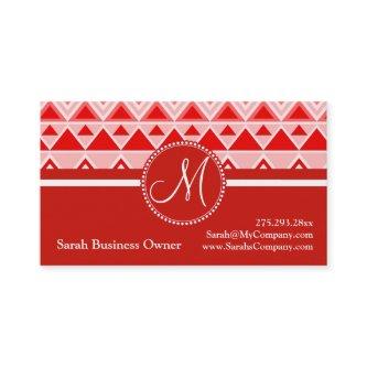 Monogram Red Aztec Andes Tribal Mountains Triangle