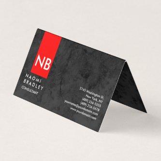 Monogram Red Gray Pattern Modern Consultant