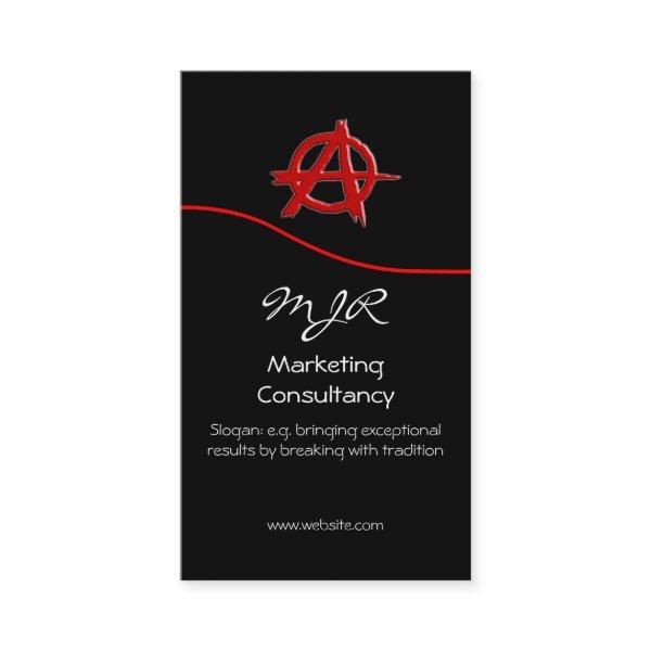 Monogram, Red Marketing Anarchy Sign, red swoosh