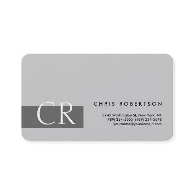 Monogram Rounded Corner Grey Stripe