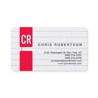 Monogram Rounded Corner Lined Paper