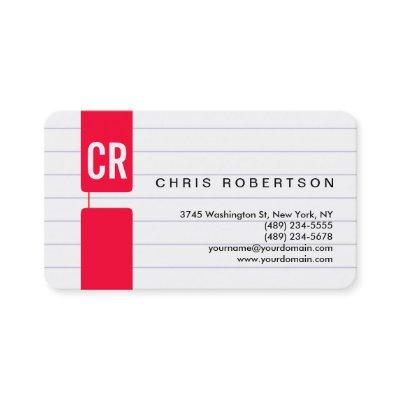 Monogram Rounded Corner Lined Paper