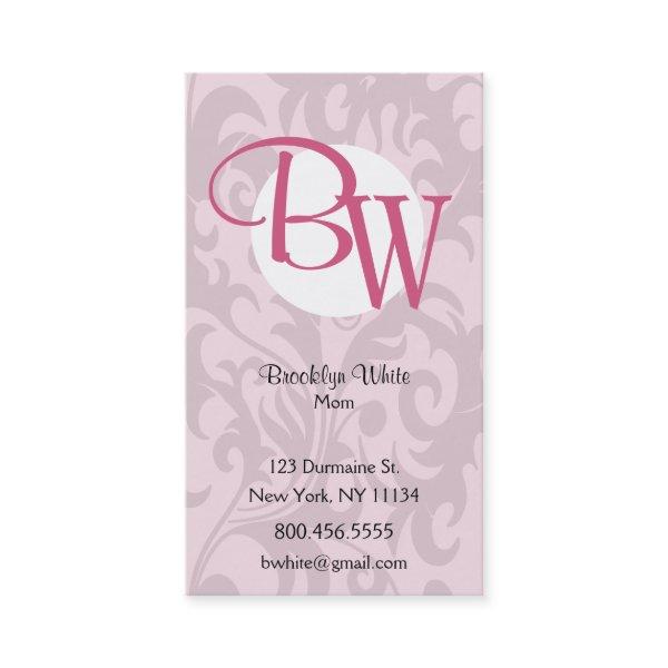 Monogram Scroll Calling Card
