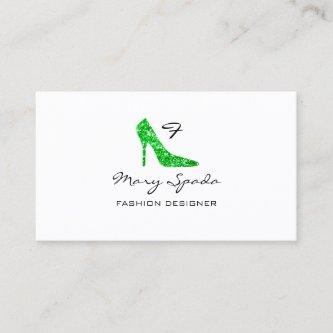 Monogram Shoes Glitter Green Heels Logo Shop QR