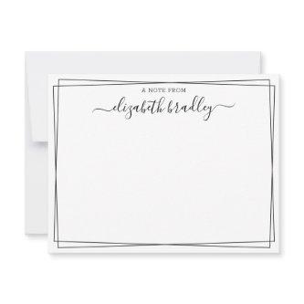 Monogram Signature Girly Script From The Desk Of Thank You Card