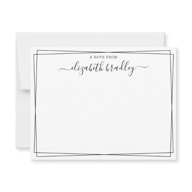 Monogram Signature Girly Script From The Desk Of Thank You Card