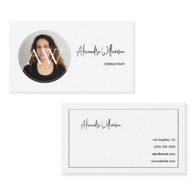 Monogram Simple Modern Elegant Horizontal Photo