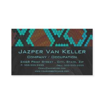 Monogram Snake Brown and Teal Print