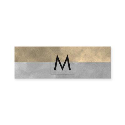 Monogram Sophisticated Sepia Gray Color Blocks Mini