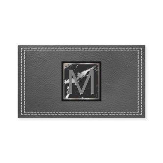 Monogram | Stitched Leather | Marble