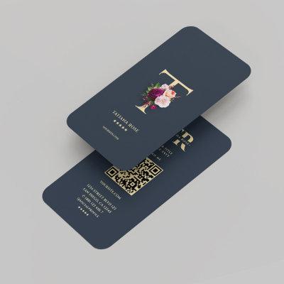 Monogram T Professional Dark Blue Gold Modern