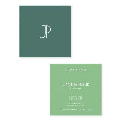 Monogram Trend Colors Professional Modern Elegant Square