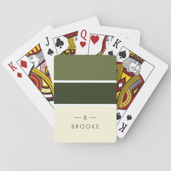 Monogram trending Green Playing Cards