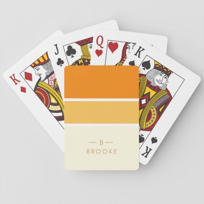 Monogram trending Orange Playing Cards