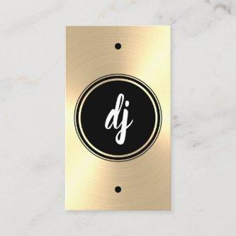 Monogram | Vertical Black & Gold Faux DJ
