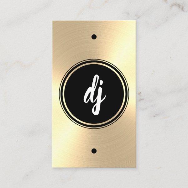 Monogram | Vertical Black & Gold Faux DJ
