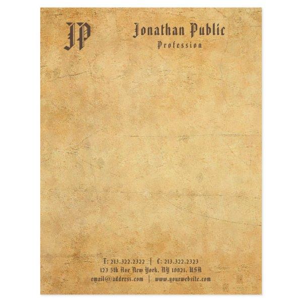 Monogram Vintage Old Paper Look Elegant Template