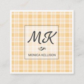 Monogram with Flannel Pattern Square