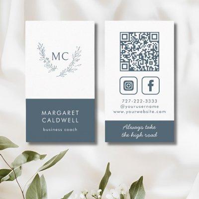 Monogram Wreath Neutral Slate Vertical