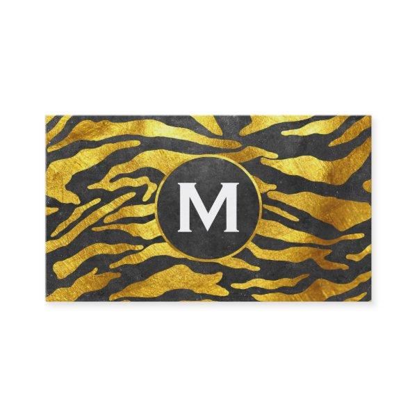 Monogram | Zebra Print (gold) | Slate
