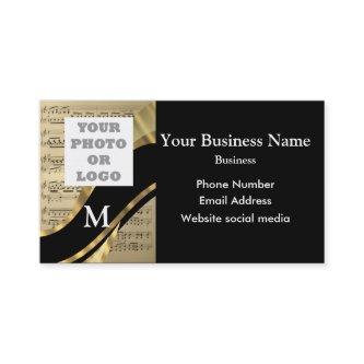 Monogrammed black and music pattern and logo